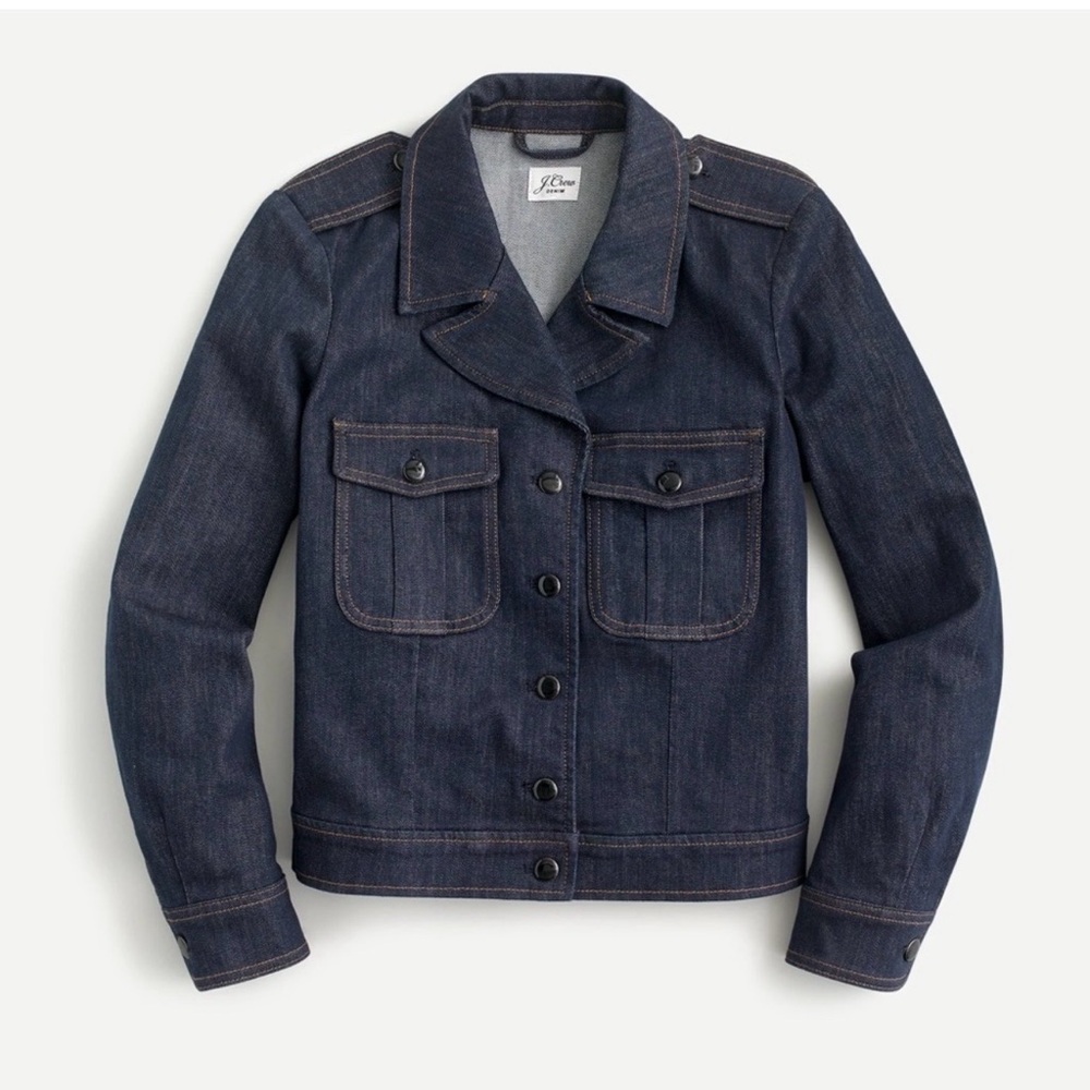 J.Crew Denim Lady Coat in Stay Navy Wash